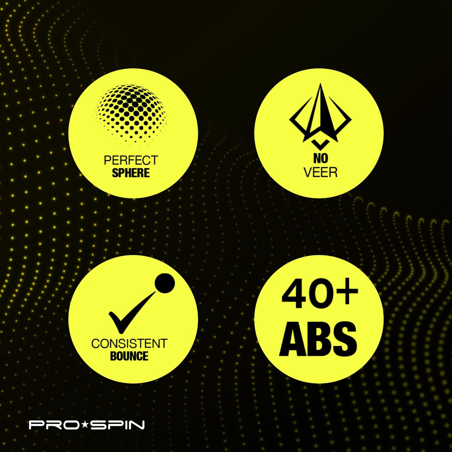 PRO-SPIN Ping Pong Balls - 3-Star Premium White Table Tennis Balls | High-Performance 40+ ABS Professional Quality for Indoor & Outdoor Games (Pack of 40)