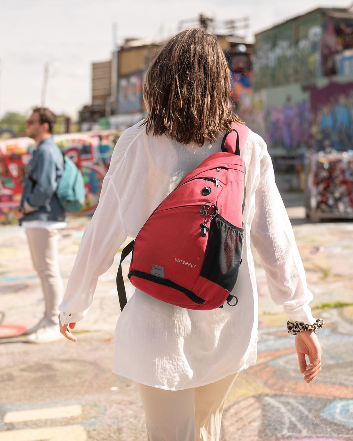 WATERFLY Sling Bag Crossbody Backpack: Over Shoulder Daypack Casual Cross Chest Side Pack
