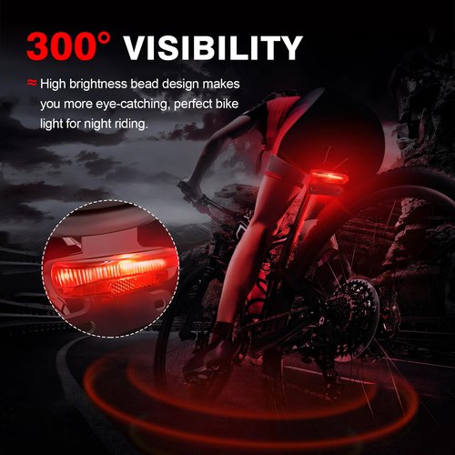 Electric Bicycle Tail Light, E-Bike Tail Lamp, 36-60V High Brightness Bike Rear Light, Safety Warning Light for Bicycle Accessories Night Riding Brake Lamp