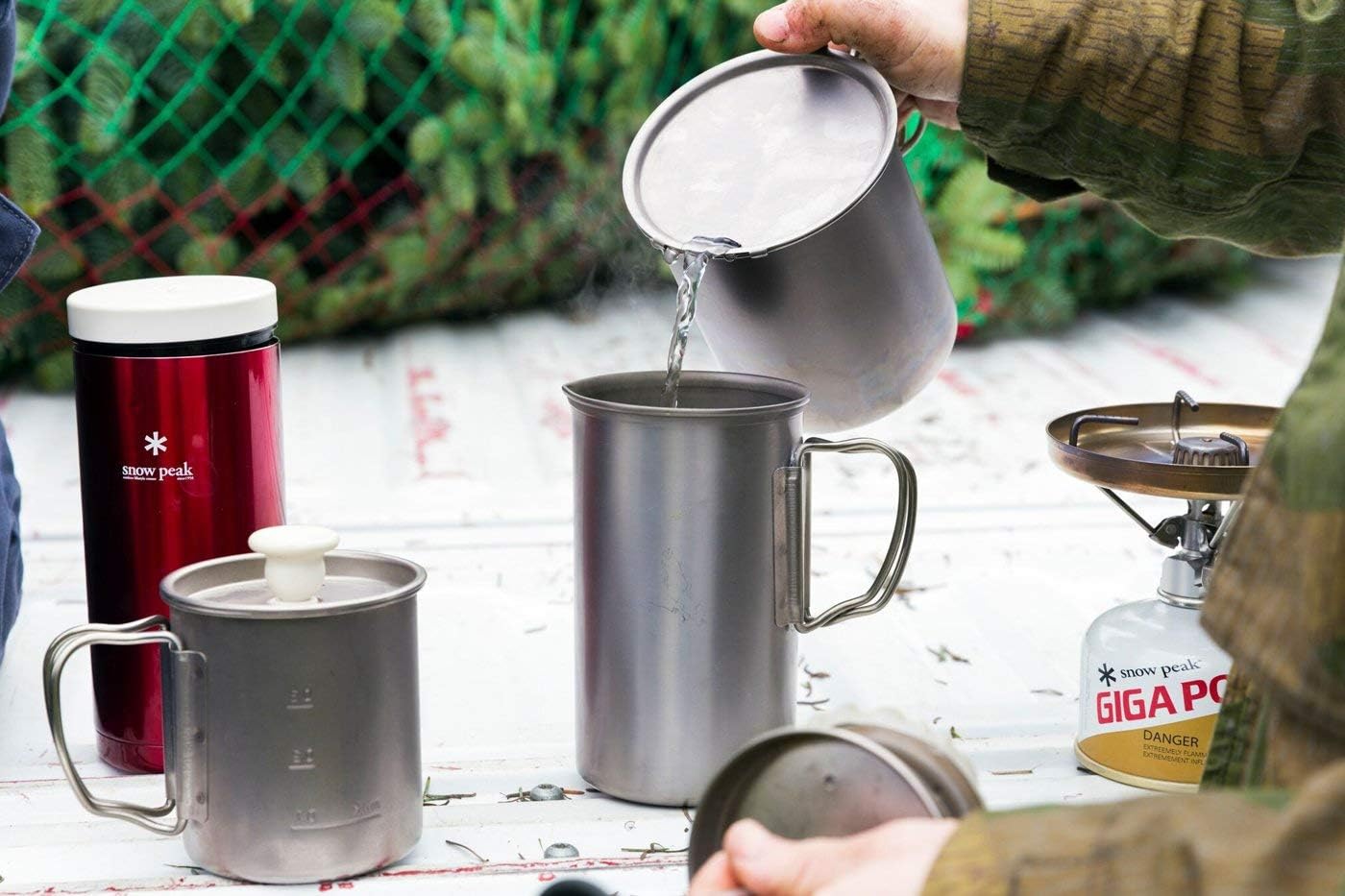 Snow Peak Trek Series Backpacking/Camping Cookware Sets, Trek 1400 Pot & Pan, 47.3 fl oz