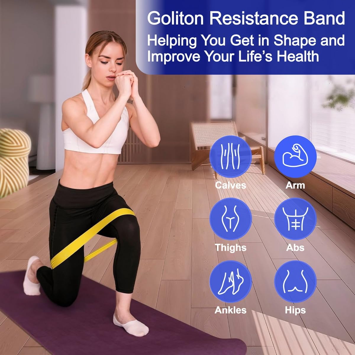 Resistance Loop Exercise Bands Exercise Bands for Home Fitness, Stretching, Strength Training, Physical Therapy,Elastic Workout Bands for Women Men Kids