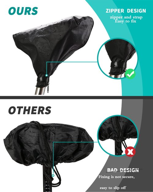 Xonhyicn Waterproof Bicycle Seat Cover Outdoor Rainproof Sunproof Dustproof Protective Cover Washable Saddle Cover for Women Men Urban Mountain Black