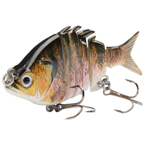 Bassdash SwimPanfish 2.5”/0.34oz Hard Bluegill Swimbaits Multi Jointed Topwater Trout Bass Fishing Crank Lure,Pack of 4