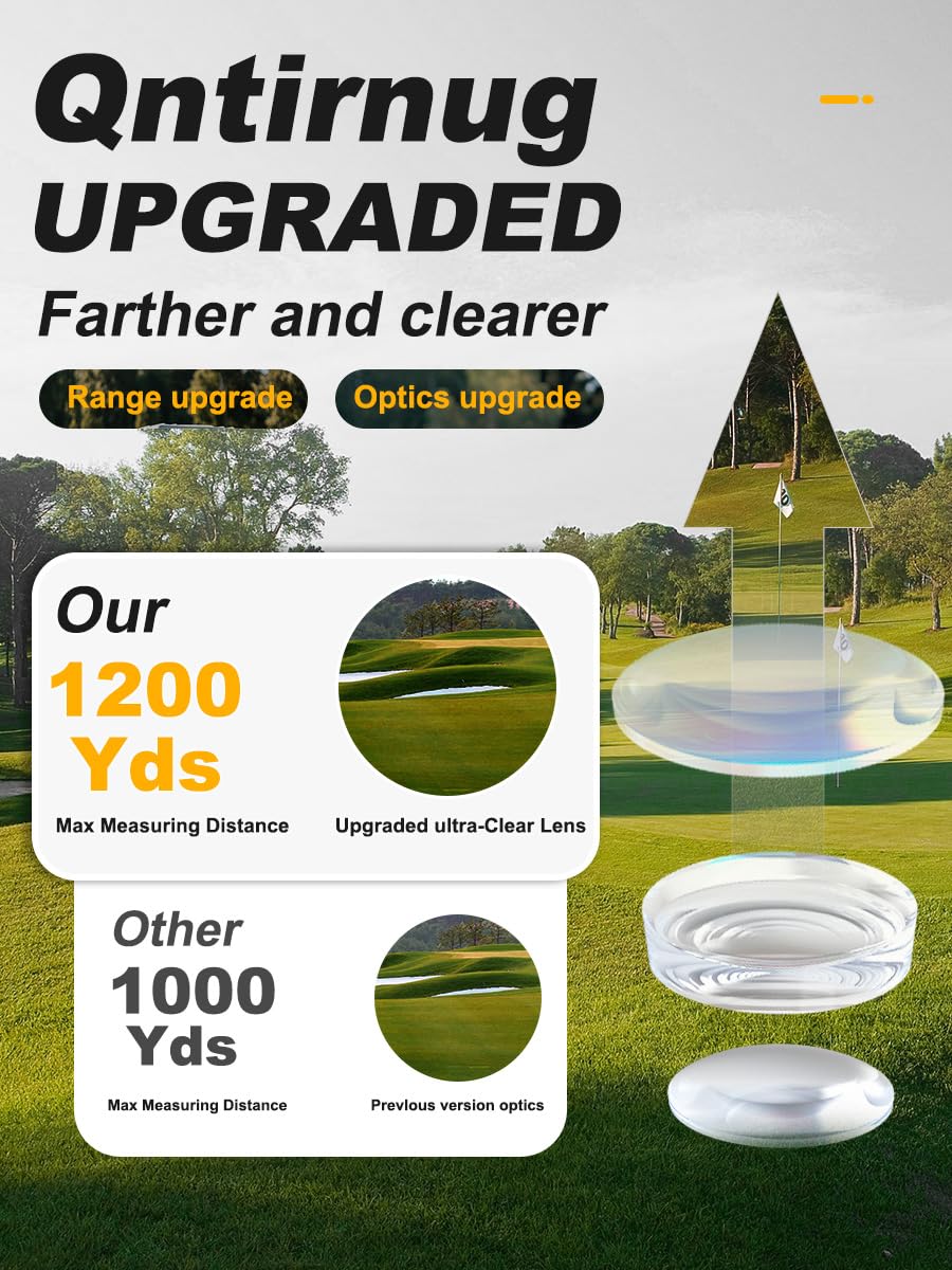 Golf 1200 Yards Laser Rangefinder with Slope and Pin Lock Vibration Mode Continuous Scan 7X Magnification Range Finder with Rechargeable Battery,High-Precision Flag