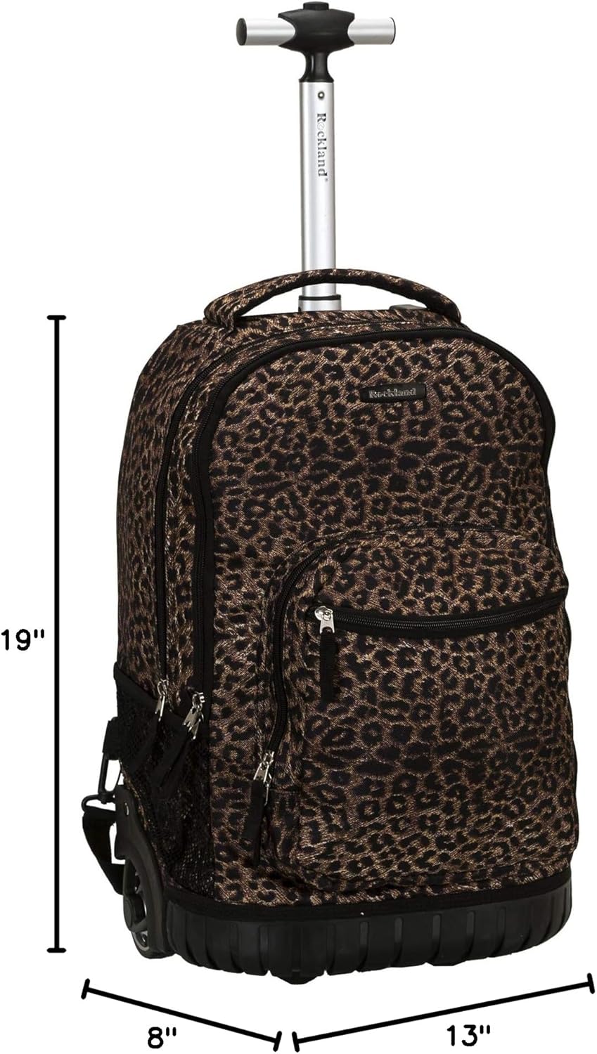 Rockland Single Handle Rolling Backpack, PURPLEPEARL, One Size