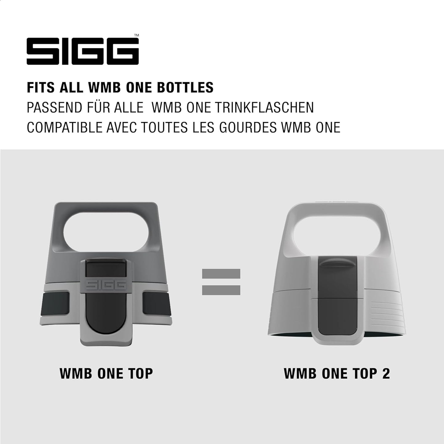 SIGG - WMB ONE Top (One Size) - Replacement Lid Wide-Neck Water Bottles - Flip Top - Gasket Included - Accessories