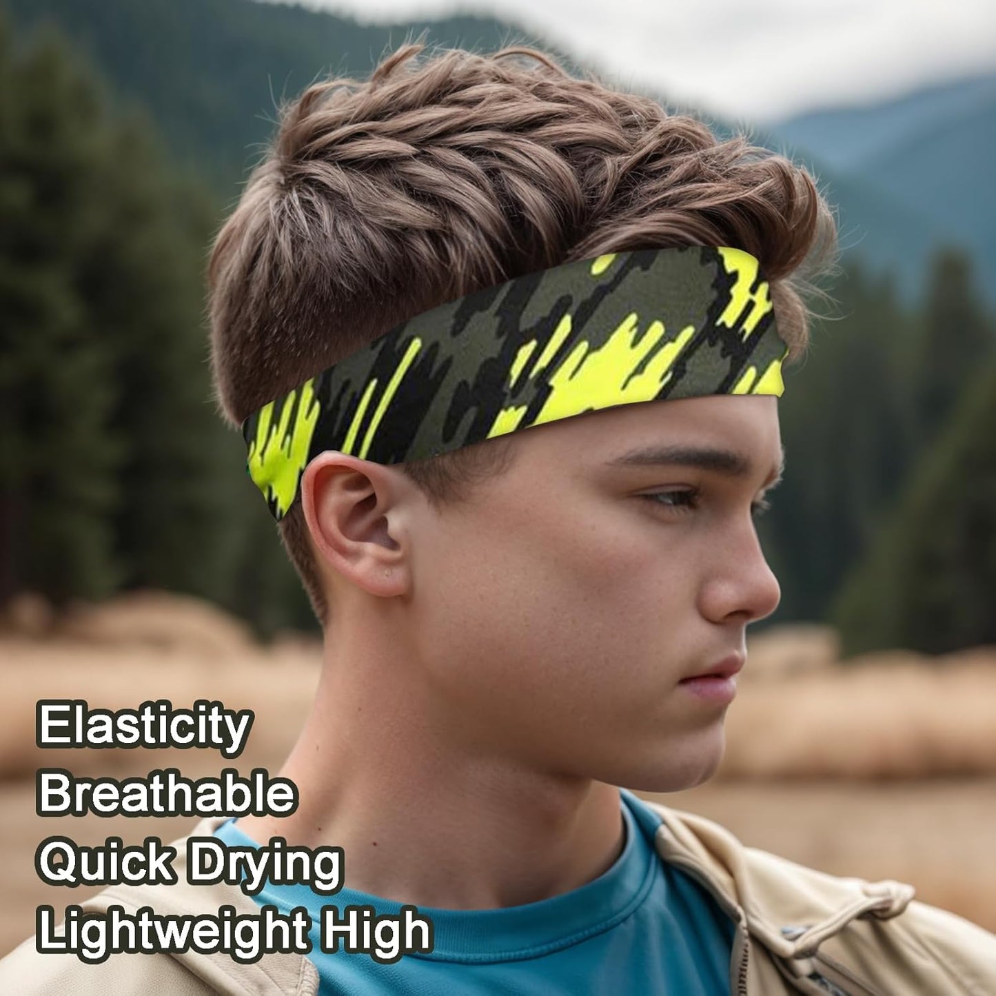 Men's 9-Pack Sports Headbands | Stretchy Sweatbands for Running & Workouts