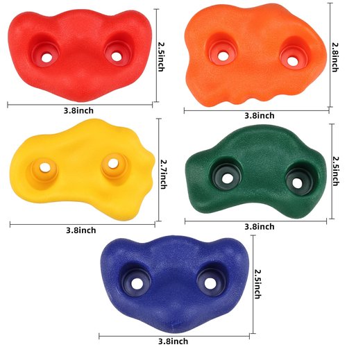 Yaegoo 25pcs Rock Climbing Holds, Rock Climbing Holds with Climbing Rope and Handles, Mounting Hardware Included
