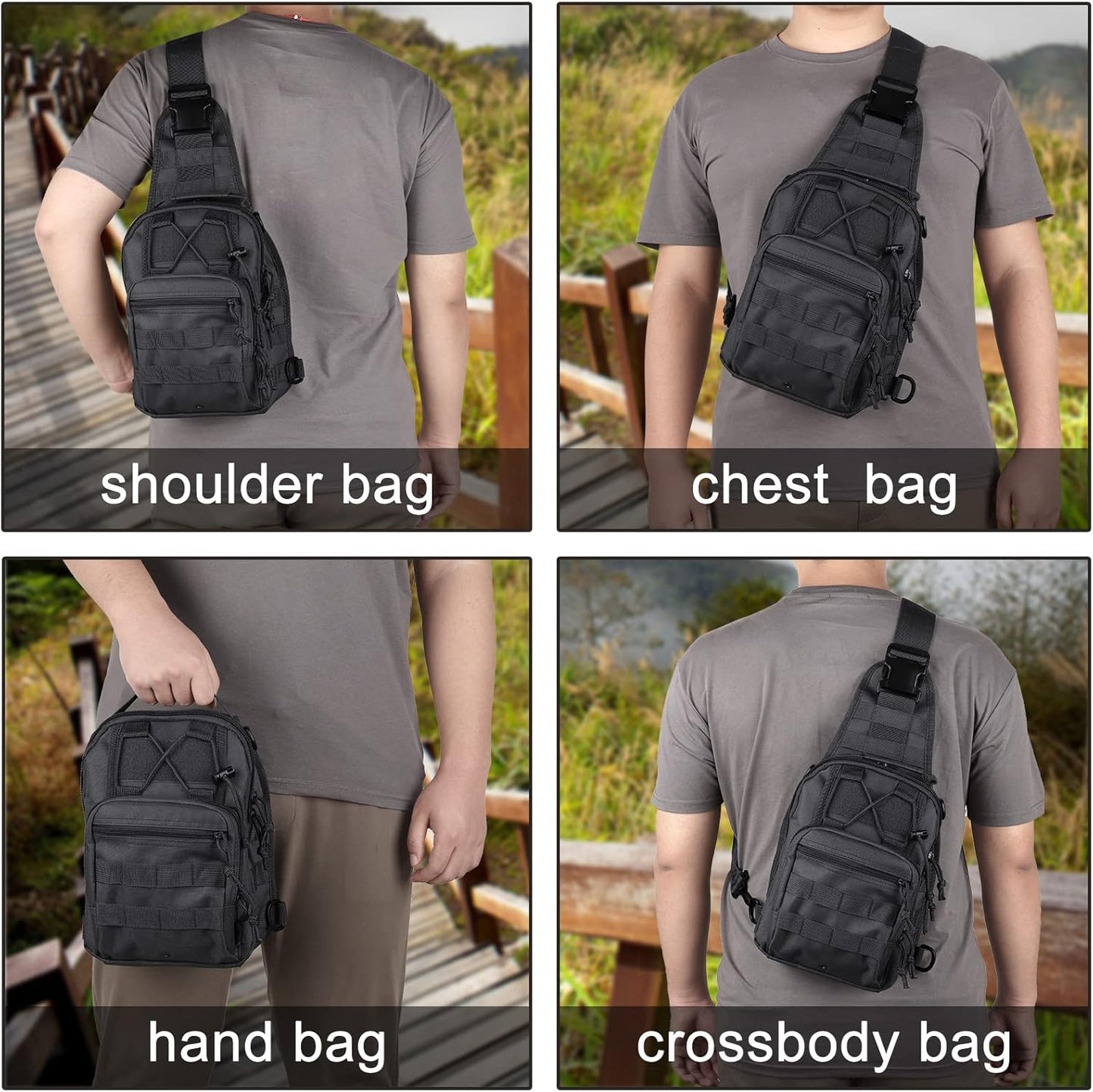 Tactical Waterproof Sling Backpack - Molle Crossbody Chest Bag for Outdoor EDC