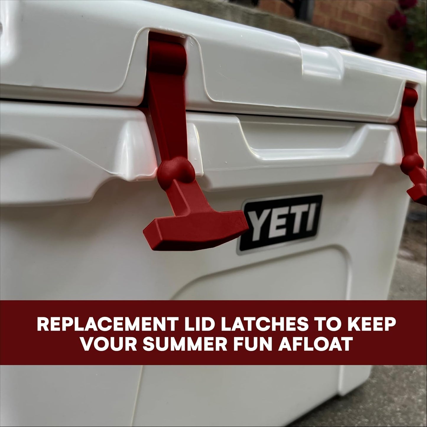 Beast Cooler Accessories 2-Pack Replacement Lid Latches for Yeti and RTIC - Black Rubber, Cooler Latches Replacement for Yeti, RTIC, and More - Hard Handle Grips, 20 Inches