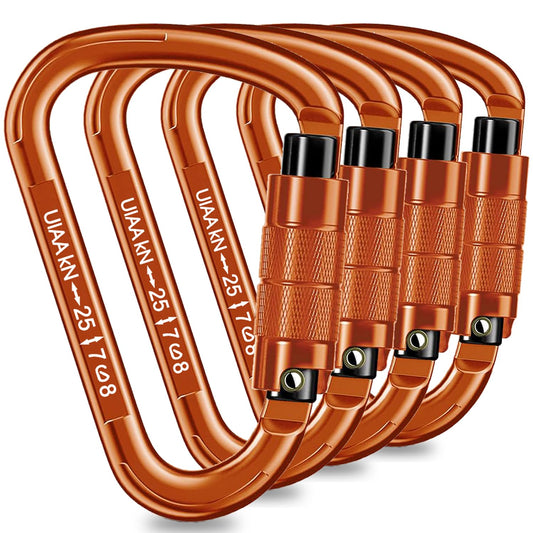 Auto Locking Carabiner 25kN UIAA Certified – Heavy Duty Climbing Carabiner for Rappelling, Hammock, Rescue, Swing, Dog Leash, Safety Gear, Outdoor Equipment