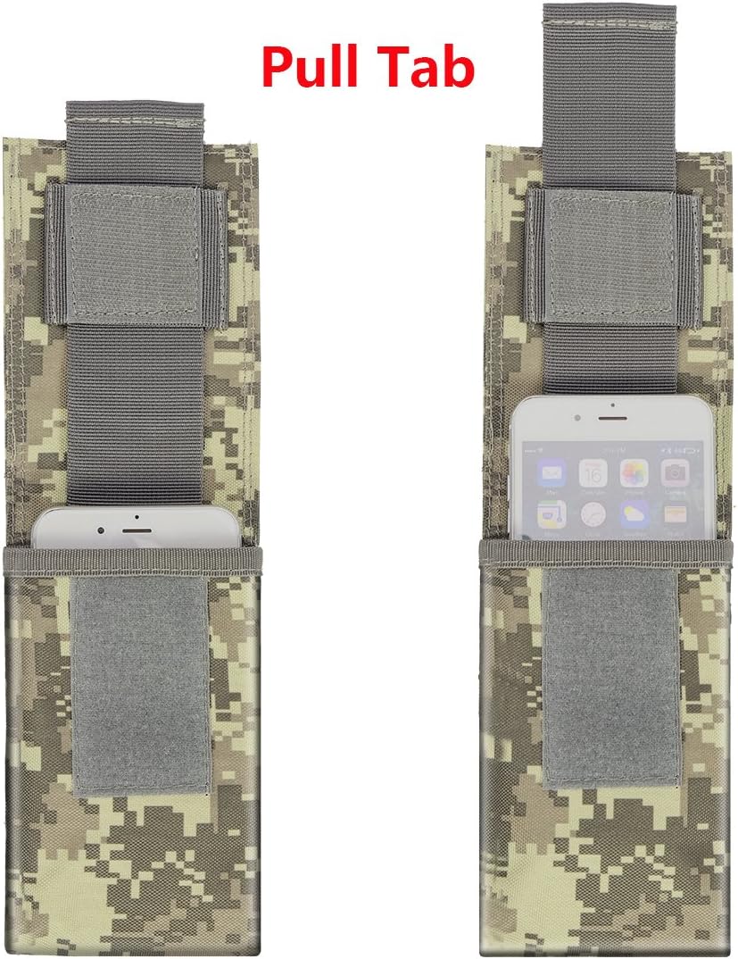 IronSeals Tactical Molle Phone Pouch Holster Waist Belt Pouch with Pull Tab for iPhone 16 Pro Max/16 Pro/16/15 Pro Max/14 Pro Max/ 13 Pro Max/ 12 Pro Max/ 11 Pro Max