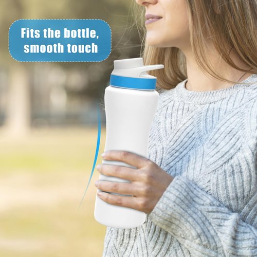 PEUTIER Silicone Sleeve for Cirkul 22oz Water Bottle, Bottle Protector, Noise Reducer, Slip Resistant, Dishwasher Safe, White