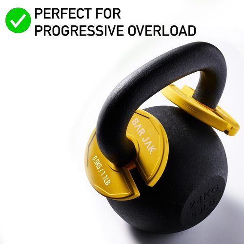 Bar Jak Micro Plates. 0.5 KG Weight Plate, x4 Pieces, Fractional Weight Plates, Dumbell Weights, Kettlebell weights Training.