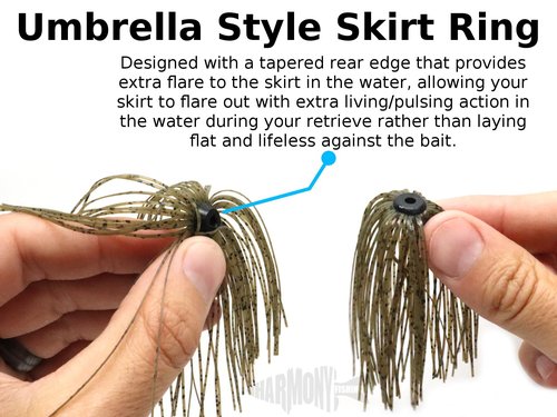 Harmony Fishing – Quick Change Modular Umbrella Skirts for Fishing Jigs, Spinnerbaits, Buzzbaits, Lures, Baits (10 Pack) (White/Chartreuse)