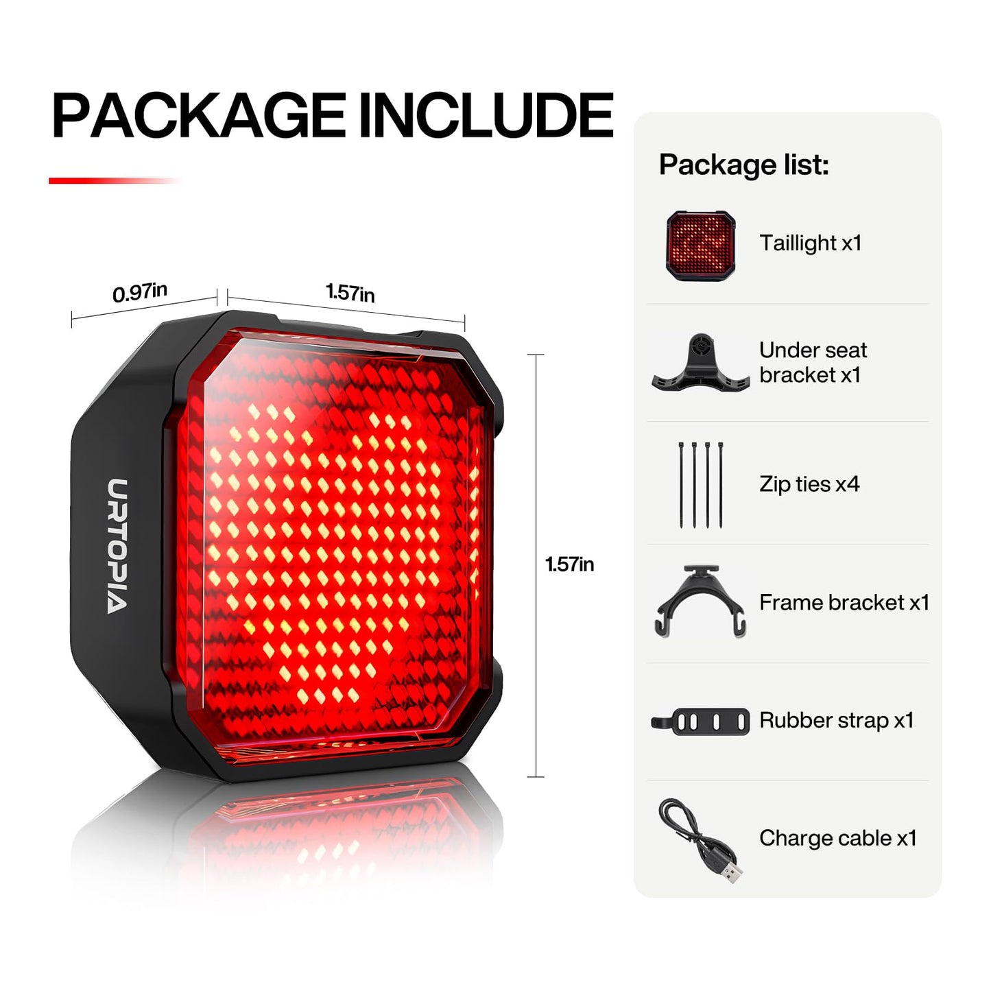 Animated Bike Tail Light, Design Patterns via App, Cute Bike Light, Smart Bicycle Brake Light for Night Riding, Rechargeable, IP66 Waterproof, Gift for Kids and Cyclist