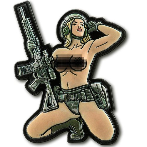 M-Tac Morale Patch Tactical Girl - PVC Tactical Military Patch with Hook Fastener Backing - Patches for Vest, Backpacks, Hats (Tattoo 5)