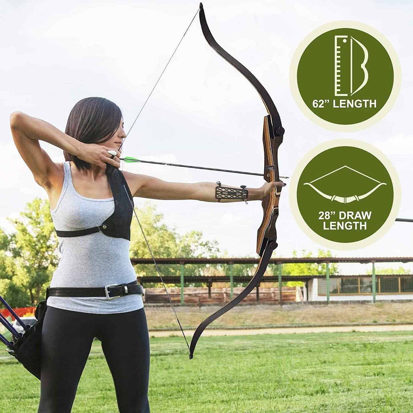 Samick Sage 62-Inch Takedown Recurve Bow - Ideal for Teens & Adults, Hunting & Target Practice