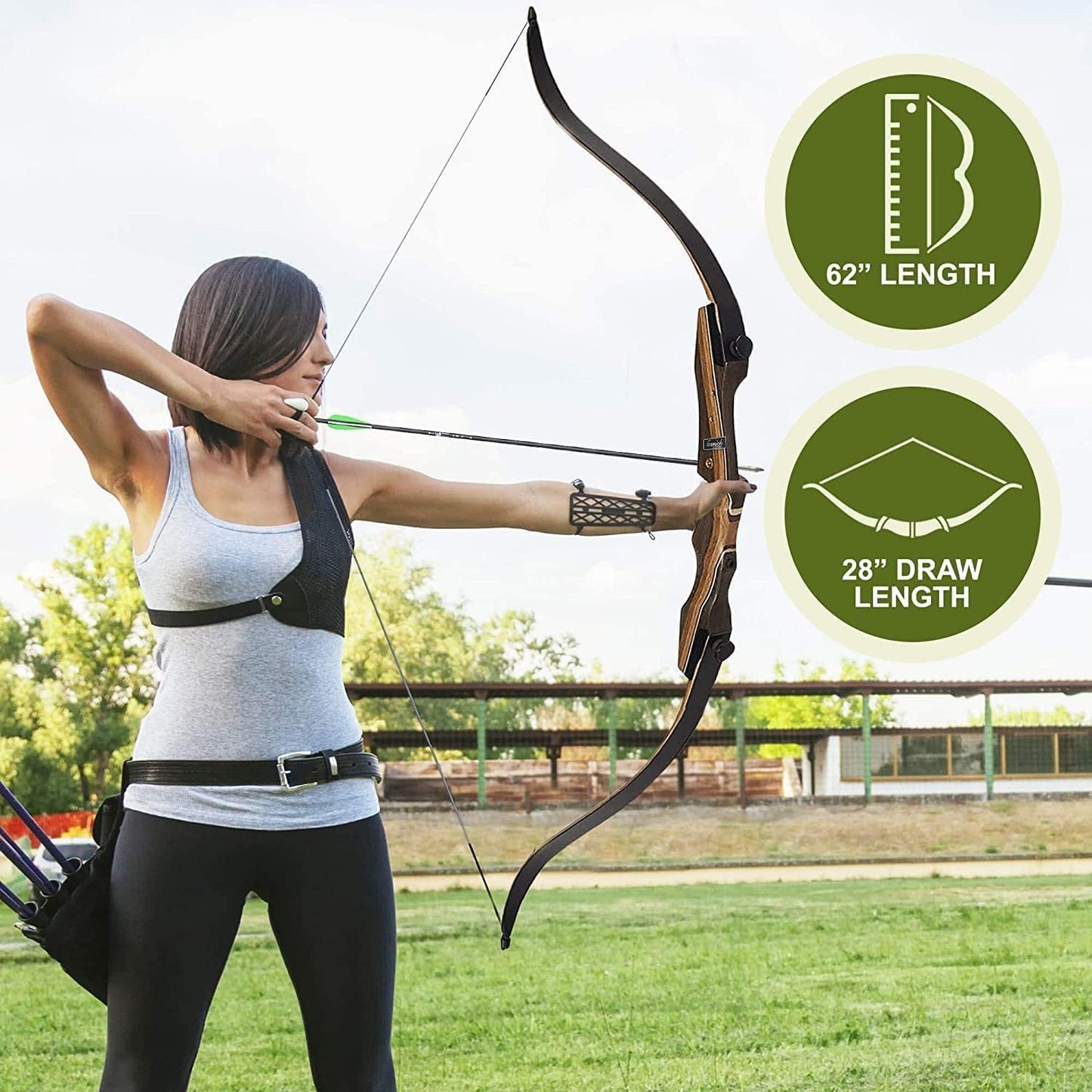 Samick Sage Archery Takedown Recurve Bow 62-inch - Bows for Teens to Adults - Beginners to Advanced, for Hunting & Target Practice