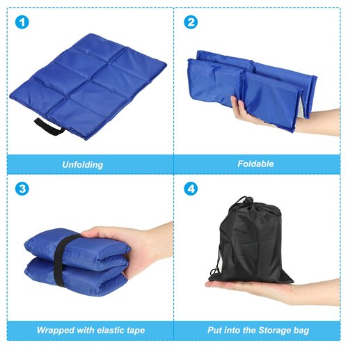 PATIKIL 15.7"x11.6"x0.4" Foldable Hiking Seat Pad, Cushion Sitting Pads Foam Mat Ultralight Waterproof for Outdoor Camping Picnic Stadium, Yellow Black