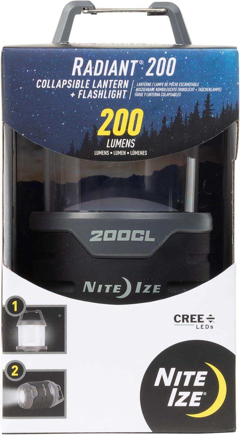 Nite Ize Radiant 400 Lantern, Radiant 400 Lumen Lantern for Camping Or Emergency Preparedness, Black