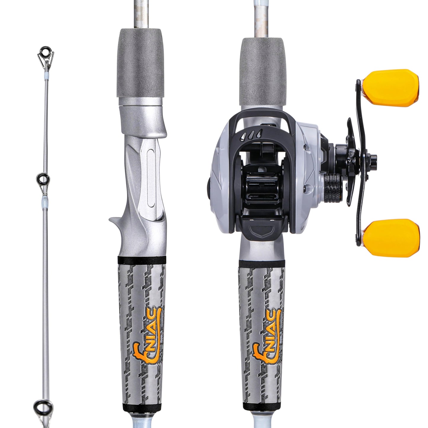Sougayilang Spinning& Casting Fishing Rod Combos with Graphite 2Pc Blanks Fishing Reel for Bass Fishing (Casting with Right Handed, 6'0" Medium- Fast- 2piece)