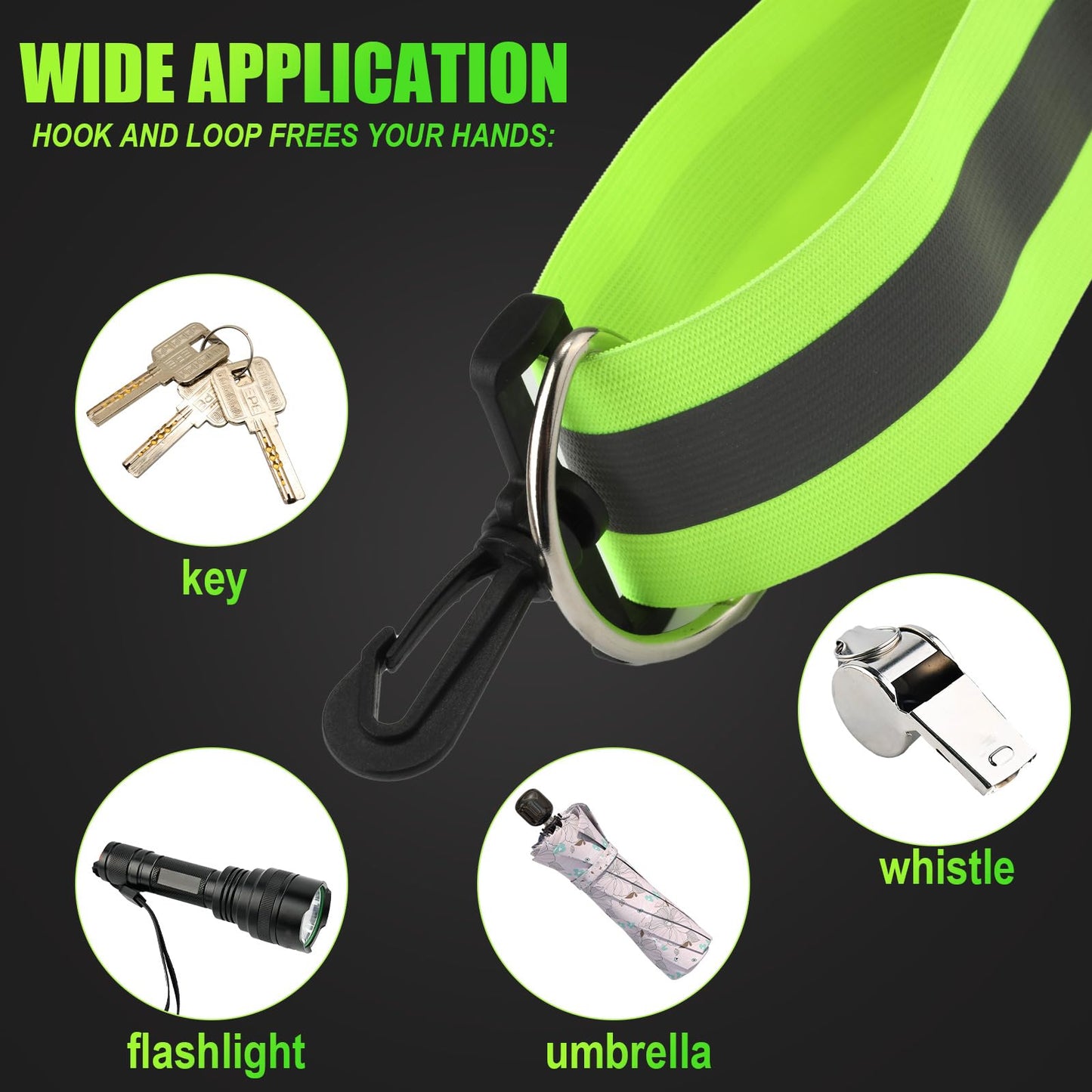 XIHIRCD Reflective Shoulder Strap & 2pcs Reflective Wristband, Reflective Running Wrist Band Gear High Visibility Belt Safety Armband Sash for Night Running Walking