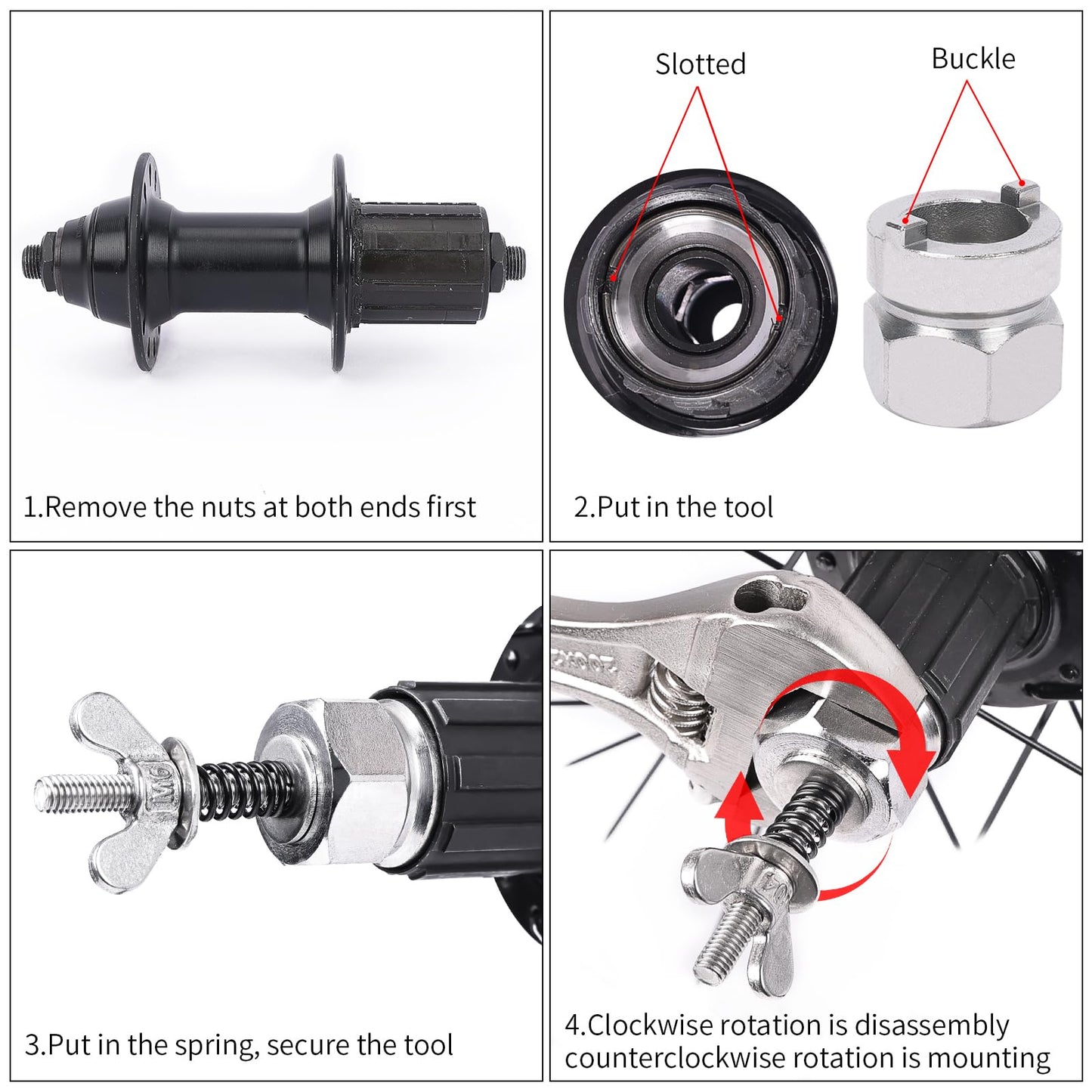 PACYTION Bike Freehub Remove Install Tool, Stainless Steel Bicycle Freehub Body Removal Tool, Bike Free Hub Quick Disassemble Tools for MTB Road Bikes Bike Repair Accessory