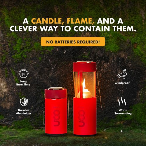 UCO Original Candle Lantern Value Pack with 3 Candles and Storage Bag, Original Size, Powder Coated, Volcano
