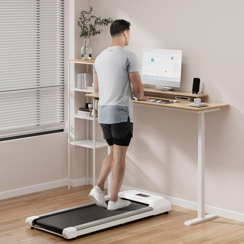 Goplus Walking Pad, Under Desk Treadmill for Home Office with 265 lbs Capacity, Portable 2 in 1 Walking Pad Treadmill Under Desk with Remote Control, LED Display