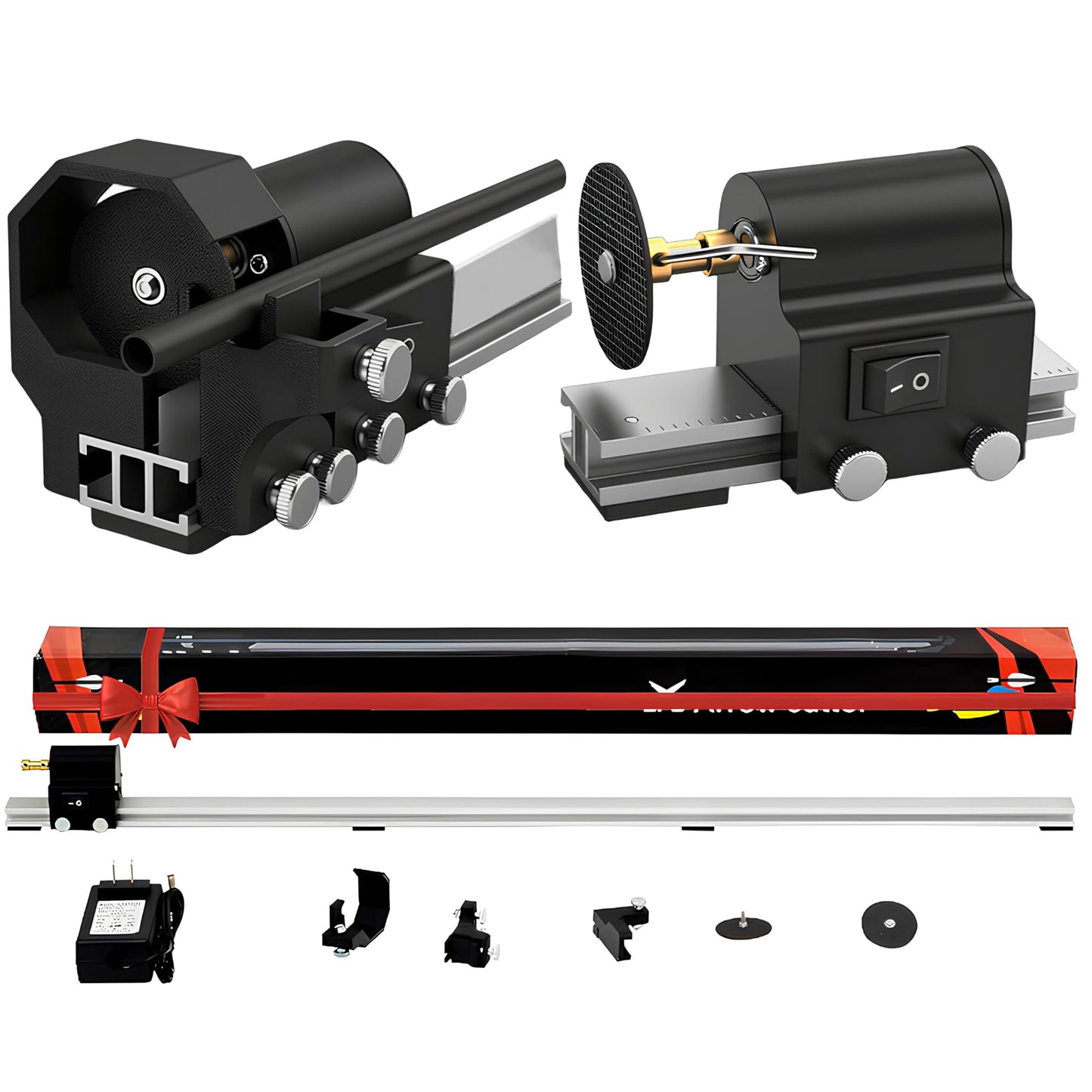 FENJANER Archery 8000 RPM Electric Arrow Saw - Adjustable 4.3”-32” Carbon Arrow Cutter Pipe Tube Cutting, Arrows Trimmer Polisher Tool for Aluminium & Fiberglass Arrow DIY