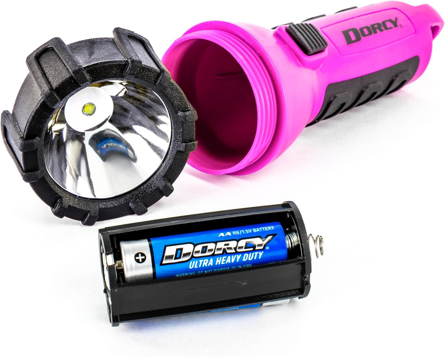 Dorcy 55 Lumen Floating Water Resistant LED Flashlight with Carabineer Clip, Pink ( 41-2509)