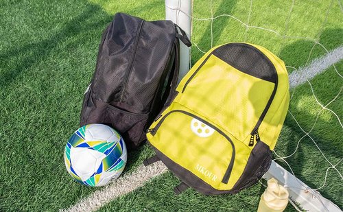 Mkour Soccer Bag-Backpack for Football Basketball Volleyball, Soccer Bags with Ball Compartment and Ball Holder (Orange)