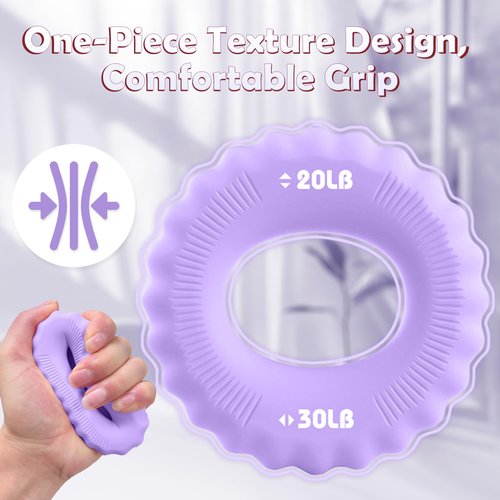 CHOCART Grip Strength Trainer, Finger Exerciser, Hand Grip Strengthener, Forearm Grip Workout, Finger Stretcher, Relieve Wrist Pain (Purple)