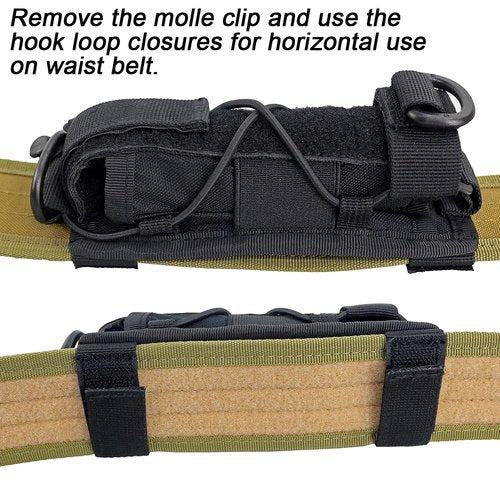 Depring Molle Flashlight Holster Adjustable Utility Tool Holder Heavy Duty Belt Pouch Horizontal Vertical Carrying