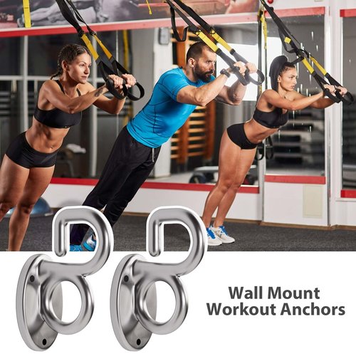 Awexilup 2 Pack Resistance Band Wall Anchors, Heavy Duty Wall Mounted Workout Hooking, Suspension Straps Stretching Band Hooks for Home Gym Strength Training