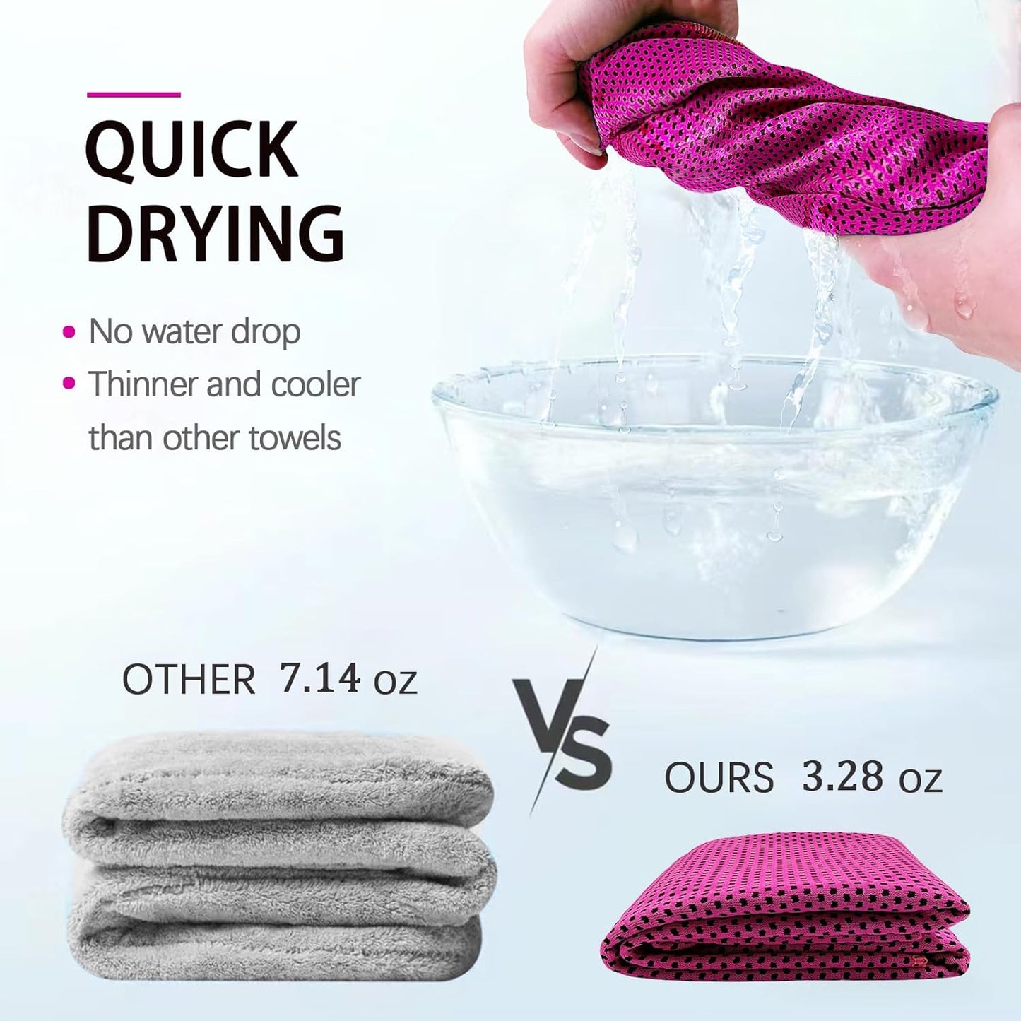 Cooling Towels 4-Pack | 40” x 12” Microfiber Gym Towels | Soft & Breathable