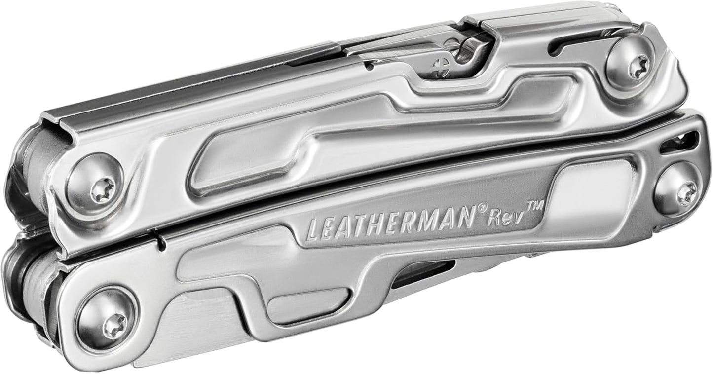 LEATHERMAN, Rev Pocket Size Multitool with Package Opener and Screwdrivers, Stainless Steel