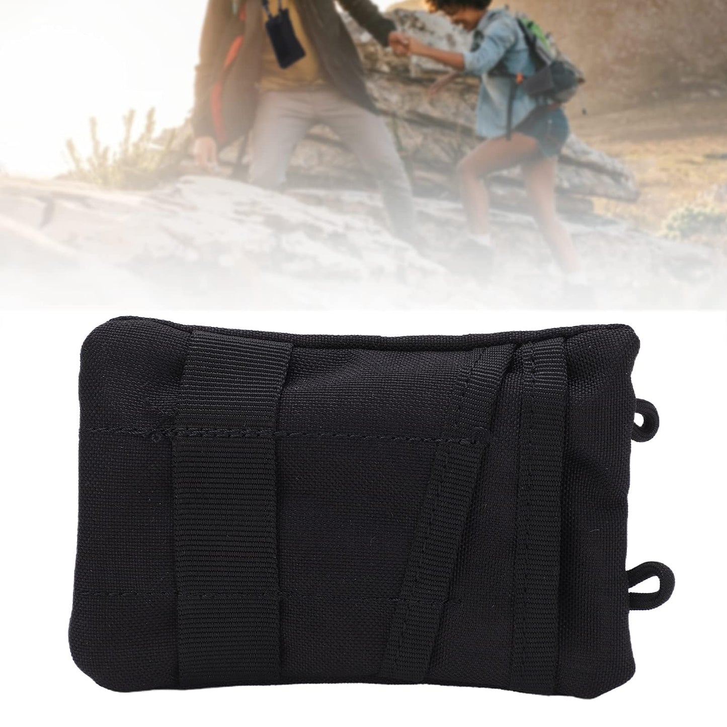 Fashion Waist Pack, Portable Travel Zipper Waist Bag Waterproof Outdoor EDC Molle Pouch Wallet for Camping Hiking Running Cycling Tactical Molle Pouch Compact EDC Tool Pouch with Shoulder Strap(Black)