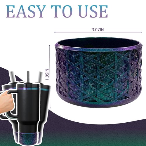 CEDIDJAC Silicone Boot for Stanley Cup 20/30/40 Oz，for IceFlow 20/30 Oz，for Hydroflask Boot 12-24 Oz，for Owala Tumbler 40 oz,Bottom Protector for Stanley Cup Accessories (Woven Pattern Emerald)