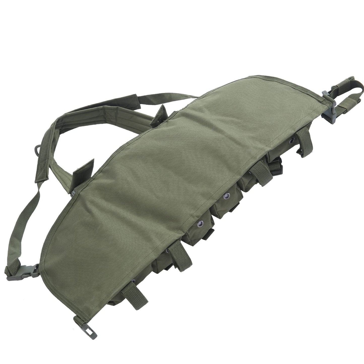 7 Pockets Tactical Chest Rig Vest Adjustable&Detachable Molle Chest Rigs with Mag Pouch X Harness for Men Women (Green)