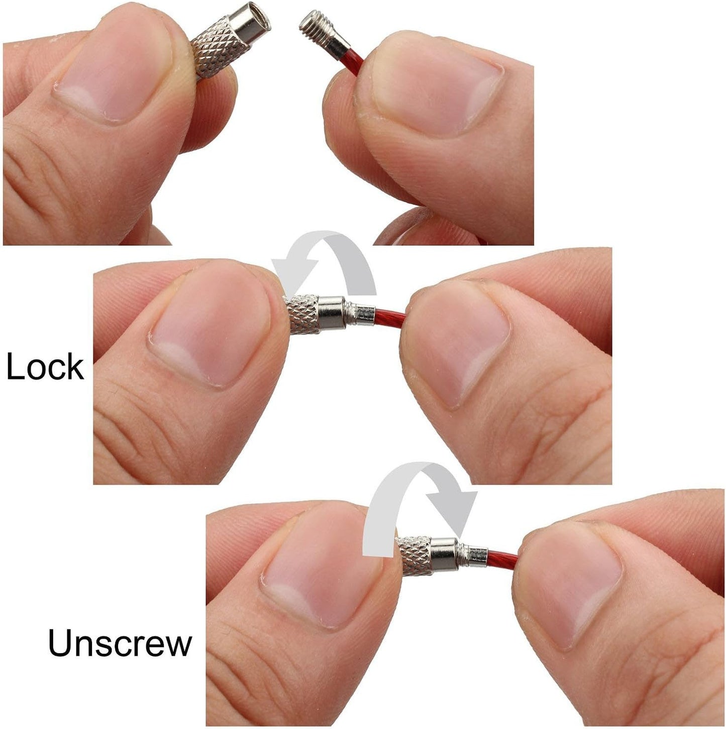 Mini Skater 20/100 PCS Durability Stainless Steel Wire keychain key ring Cable Ring