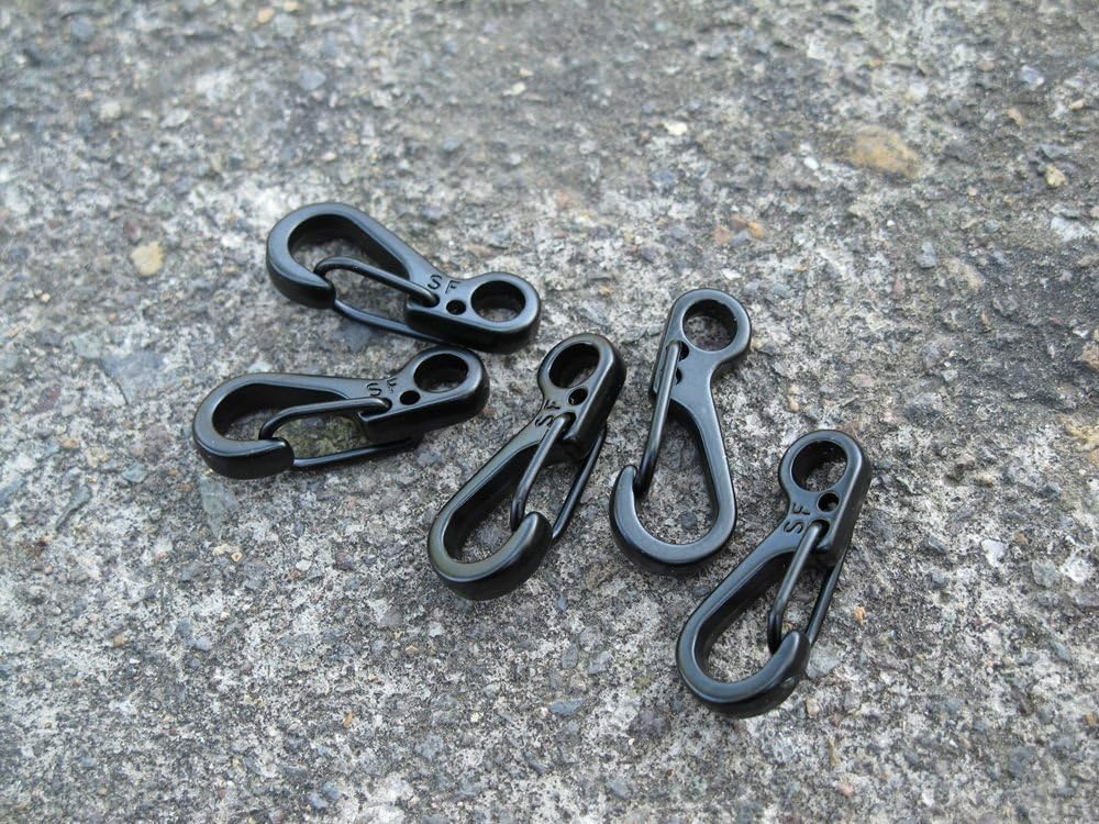 10PCS/LOT Mini SF Spring Backpack Clasps Metal Snap Carabiners EDC Keychain Camping Bottle Paracord Hooks