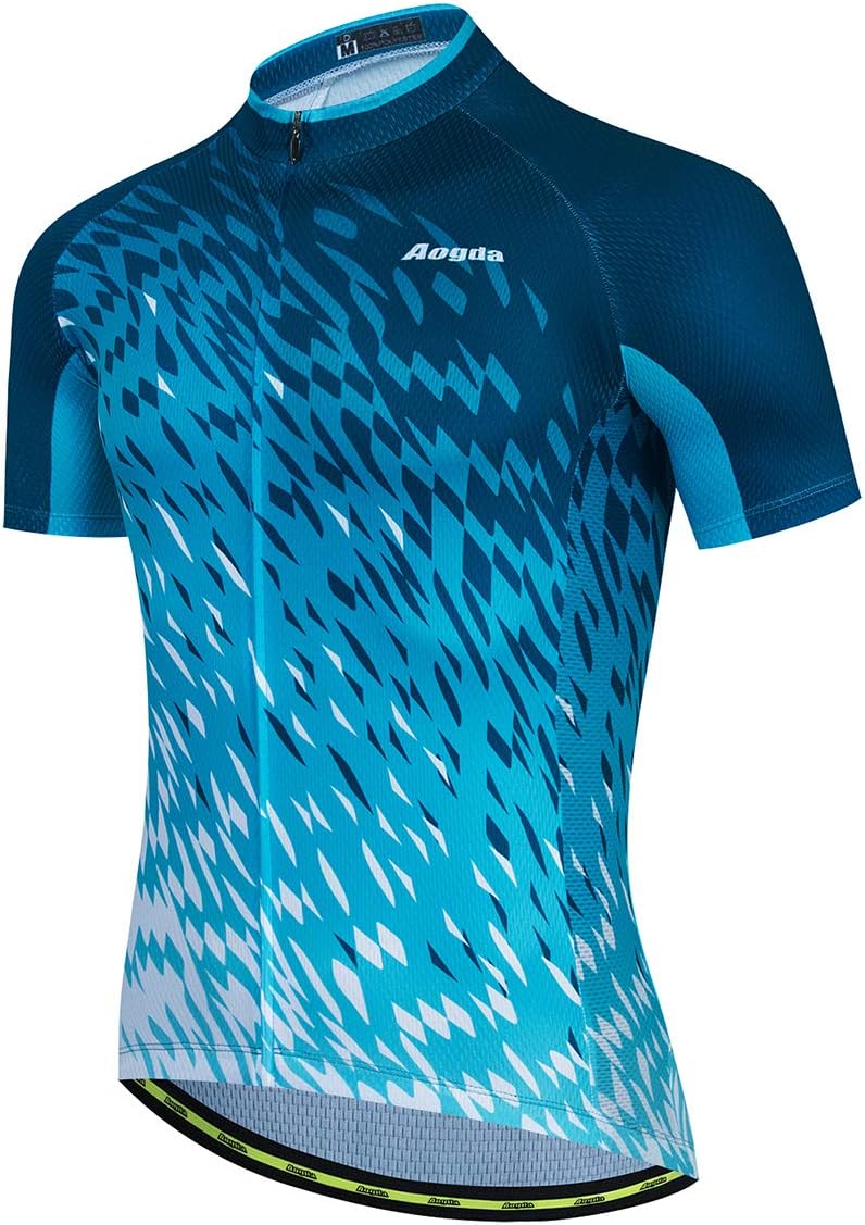 Aogda Cycling Jerseys Men Bike Shirts Team Biking Tops Bicycle Short Sleeves Clothing