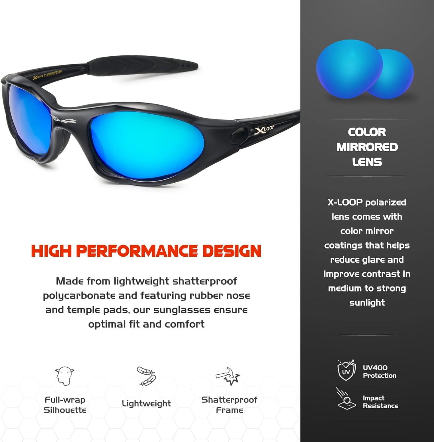 Polarized Youth Sports Sunglasses for Boys & Teens (Ages 8-16) - UV400 Baseball Wraparound