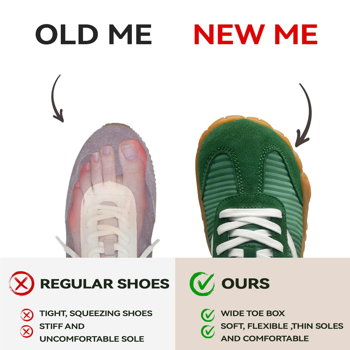 Barefoot Shoes Women Casual Sneakers,Wide Toe Box Shoes Women Zero Drop Barefoot Shoe Men,Minimalist Trail Running Shoe,Non-Slip Lightweight Breathable Comfortable Fashion Walking Hiking Shoes Unisex