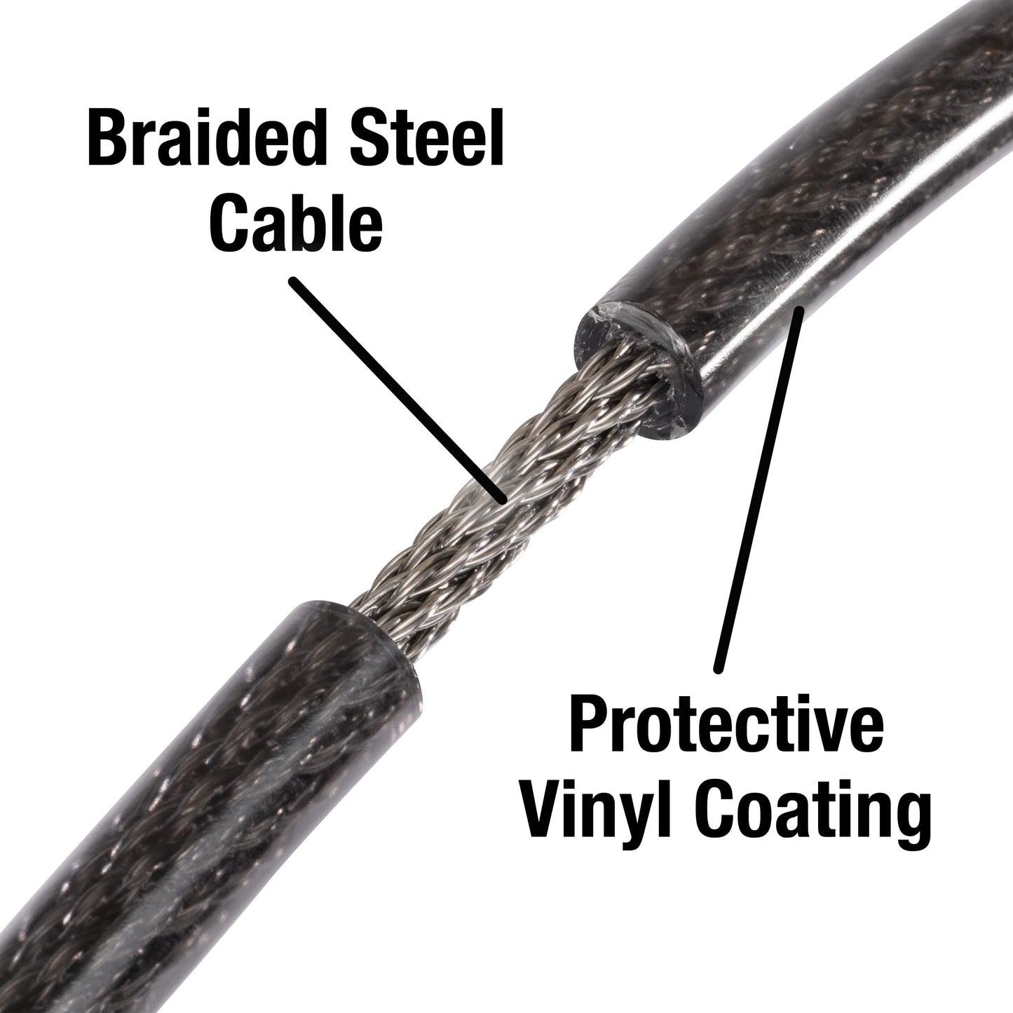Master Lock Bike Cable Lock 5' x 1/2" Heavy Duty Anti-Theft Bike Lock Steel Cable with Black Weather Resistant Vinyl Coating for Bikes, Ebikes & Scooters, 5 Feet Long, 8370D