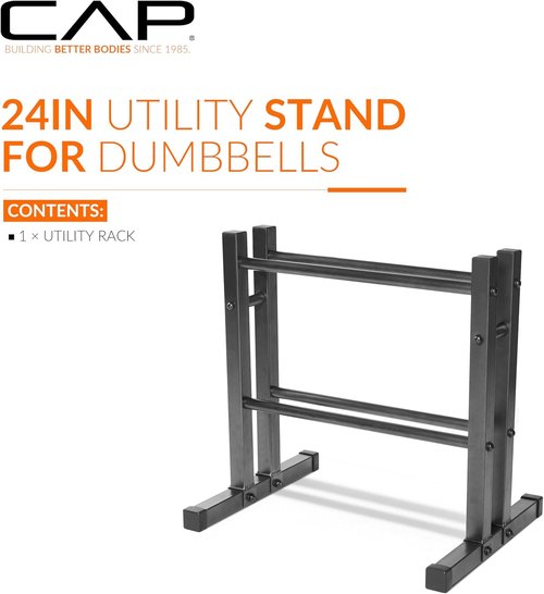 CAP Barbell 24" Utility Rack for Dumbbells, Kettlebells & Medicine Balls - Heavy-Duty Storage Solution
