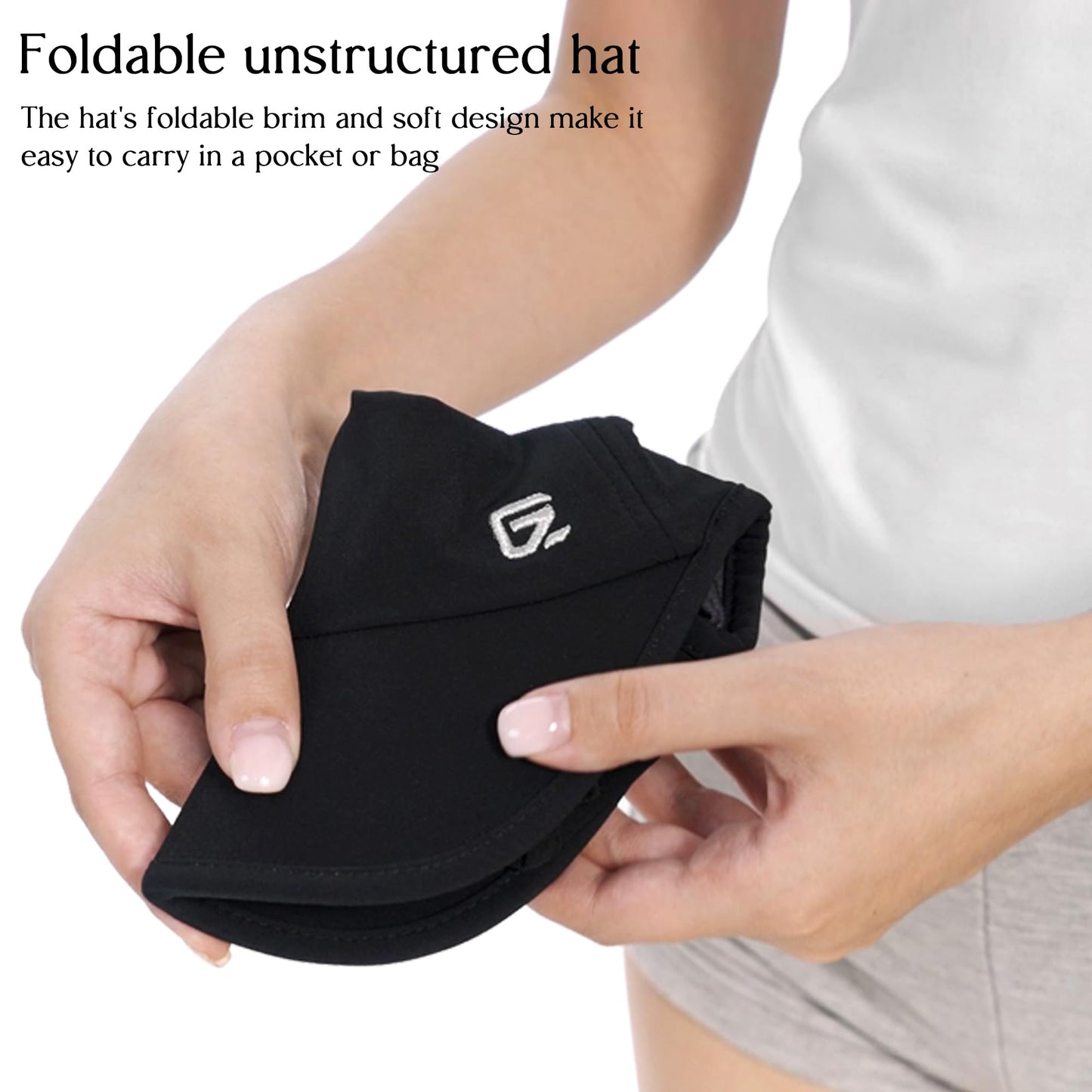 GADIEMKENSD Running Ponytail Hat for Women Dri Fit Baseball Cap Mesh Cooling High Messy Bun Ponycap Breathable Foldable Reflective Sports Hats for Workout Hiking Gym Golf White