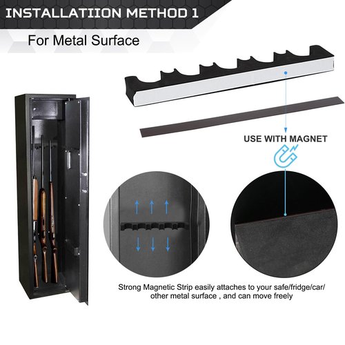 OCQOTAT Gun Rack for Gun Storage, Gun Safe Accessory for Shotguns, Gun Holder in Gun Cabinet, Shotgun Rest, Foam Material with Magnetic Strip and Hook Strip, Gifts for Hunters
